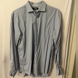 Ralph Lauren Black Label Made in Italy Dress Shirt Size 16.5L Blue Bengal Stripe